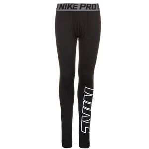 NIKE PRO Kids Black Compression Pants Athletic Leggings Long-John’s